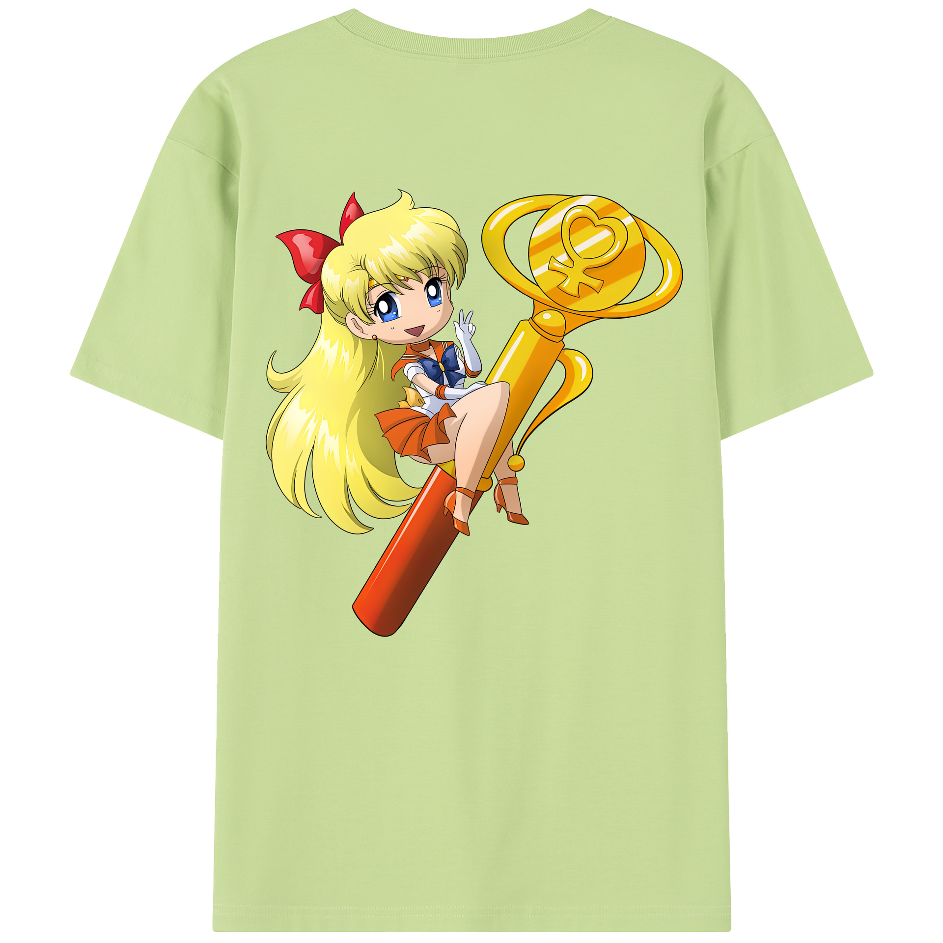 （画像用） 美少女戦士セーラームーン 愛野 美奈子 あいの みなこ Sailor Moon Aino Minako 綿100％半袖Tシャツ（背面プリント）